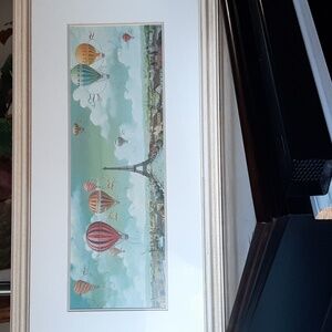 Eiffel Tower Hot Air Balloon Art Print